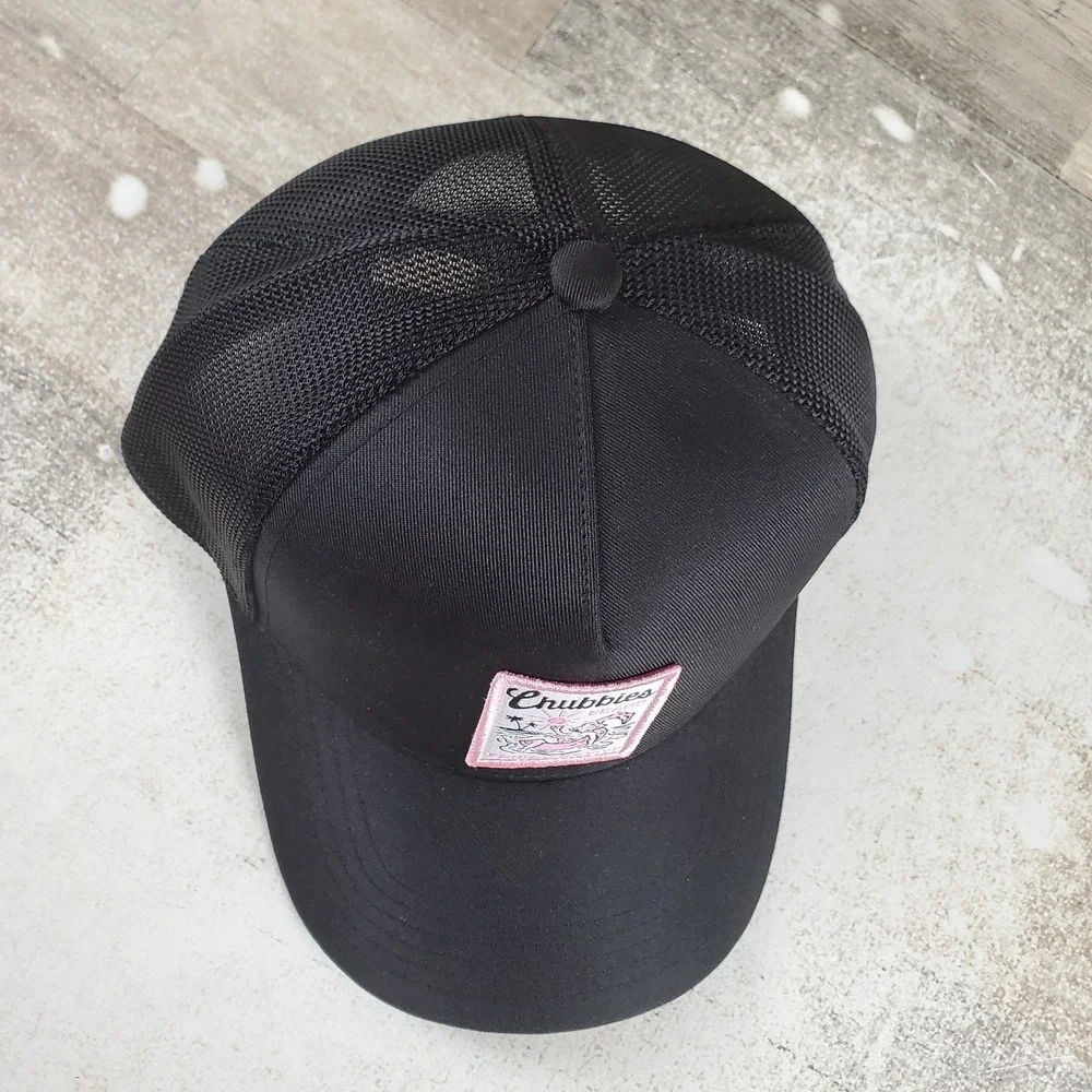 Chubbies The Backstage Trucker Hat Black Snapback Adjustable